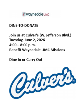Culver's Dine to Donate flyer