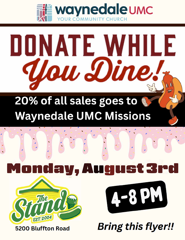 Dine to Donate at The Stand Flyer